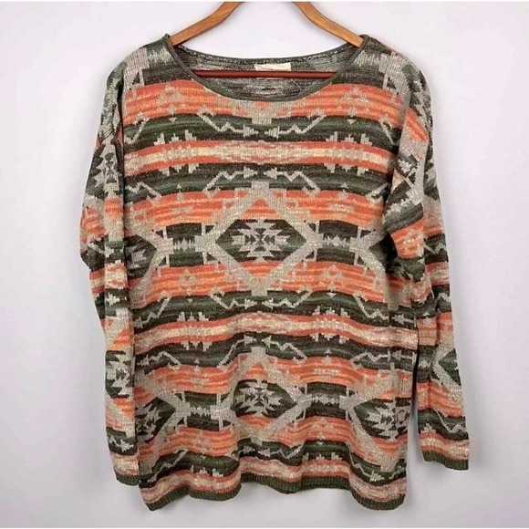 Denim Supply Ralph Lauren Aztec Lightweight‎ Pullover Sweater Size Large - Picture 1 of 6
